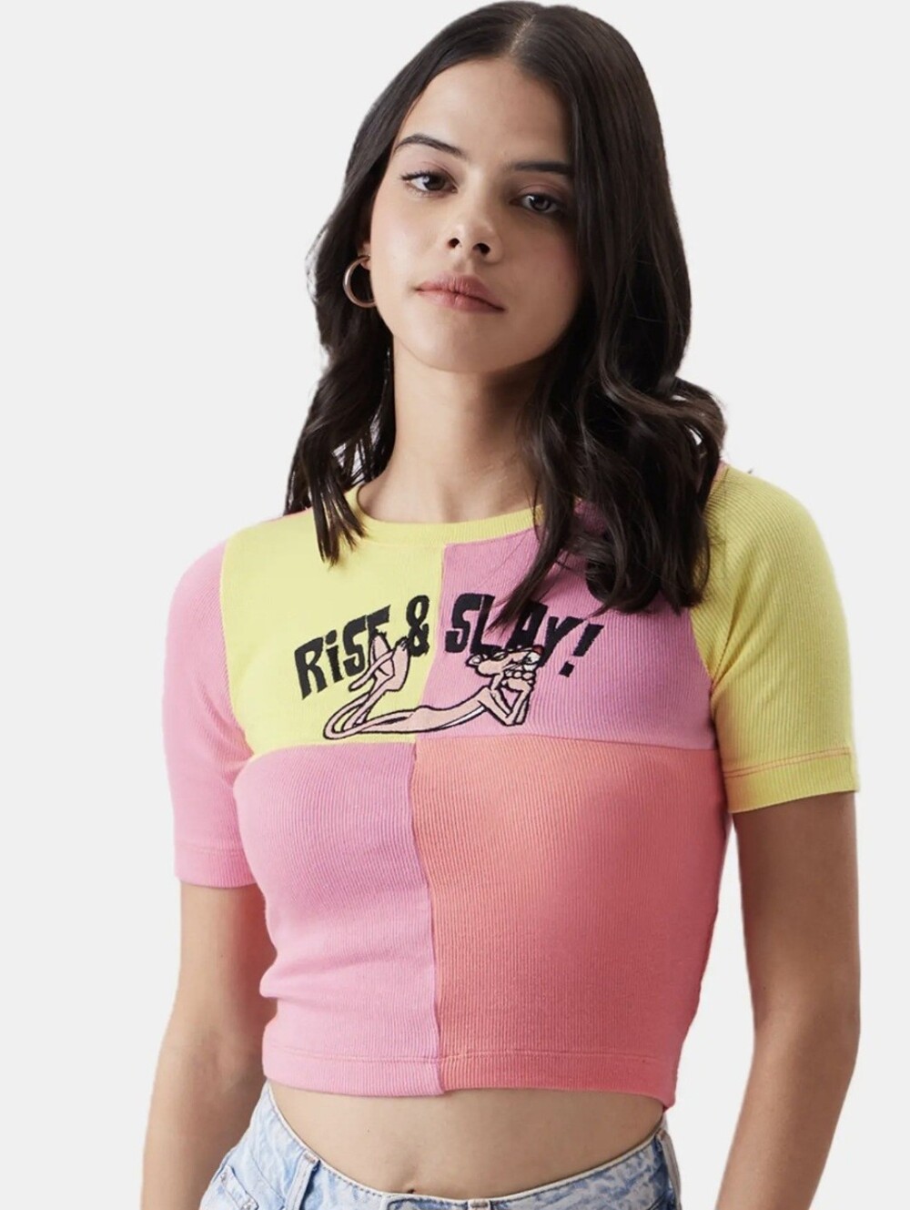 Womens The Souled Store Cropped Rise & Slay T Shirt Size XL